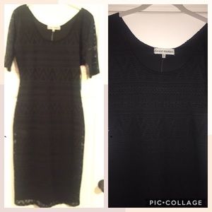 NWT Almost Famous Body Contour Black Eyelet Dress